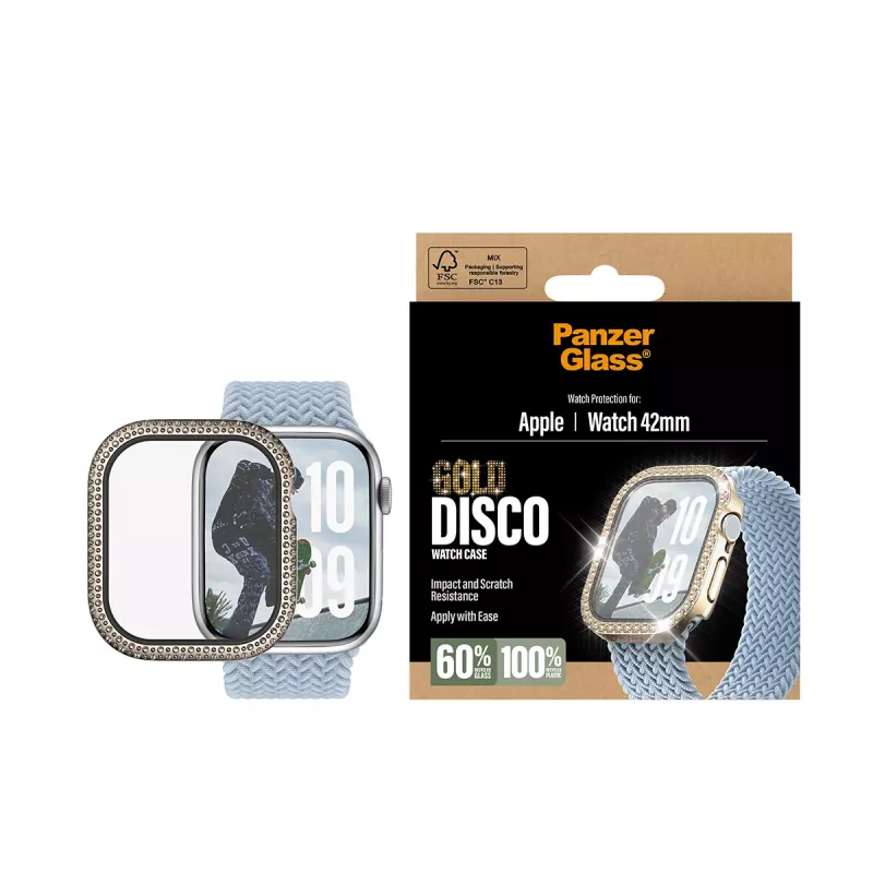 PanzerGlass Fullbody ekrāna aizsargs Apple Watch 2025 42 mm, Disco Gold (PG88079)