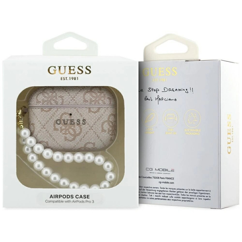 Guess 4G Pearl Strap maciņš Apple AirPods Pro 3, rozā