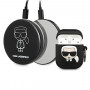 Karl Lagerfeld Ikonik silikona maciņš AirPods 1/2 ar 2000 mAh ārējo akumulatoru, melns
