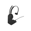 Jabra Evolve3 65 MS Mono austiņas ar mikrofonu, Link 390c, uzlādes statīvs, melnas (36599-899-889)