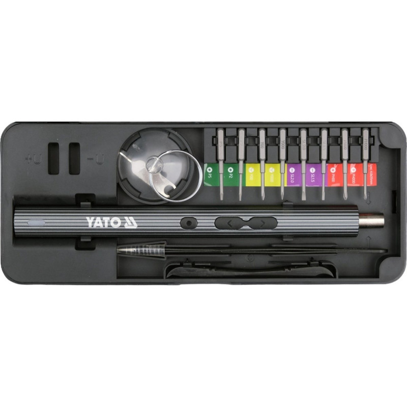 YATO YT-25770 skrūvgriežu komplekts ar uzgaļiem, 3.7 V, 56 gab.