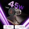 Tech-Protect CC01 2 portu automašīnas lādētājs USB-A / USB-C, PD 45W / QC 3.0, melns
