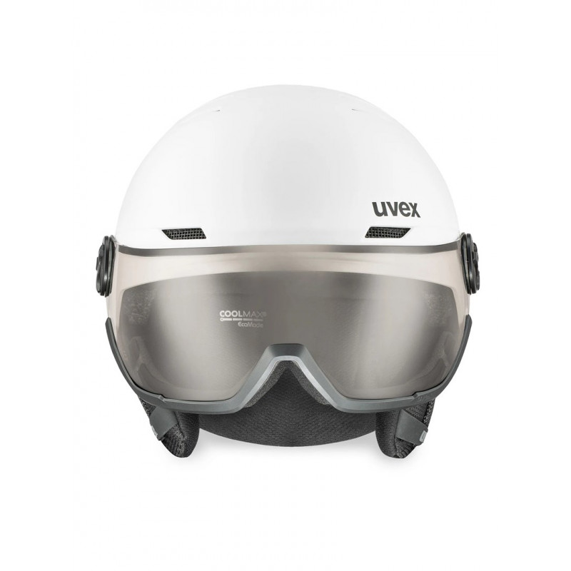 UVEX Wanted Visor pro V slēpošanas ķivere, balta matēta