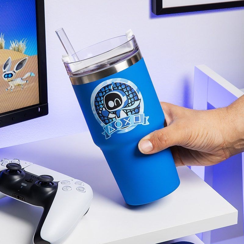 Paladone PP15504AB Astro Bot ceļojuma krūze, 600 ml, zila