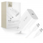 Tech-Protect NC20W 1 portu USB-C sienas lādētājs PD20W ar USB-C / USB-C kabeli, balts