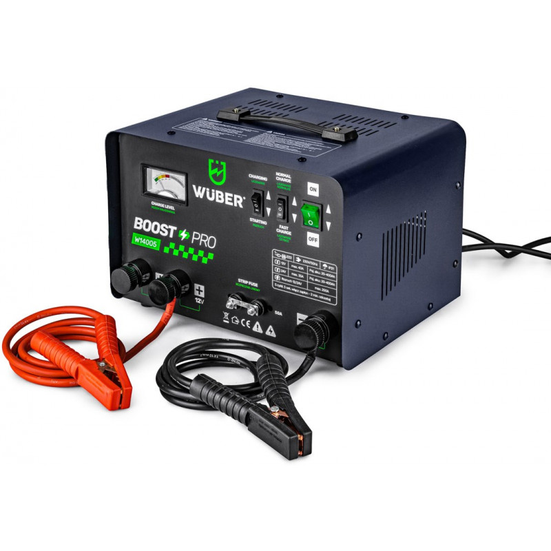 Wuber W14005 automašīnas akumulatora lādētājs ar palaišanas funkciju, 40 A, 12 V/24 V