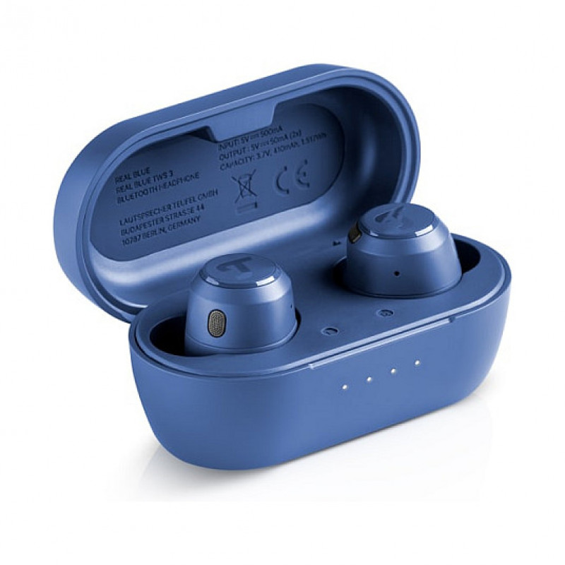 Teufel REAL BLUE TWS 3 bezvadu TWS austiņas ar Bluetooth, tērauda zilā krāsā