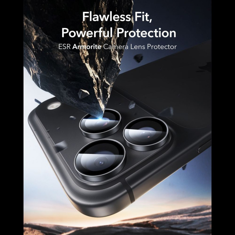 ESR Armorite kameras aizsargs Apple iPhone 18 Pro / 18 Pro Max, melns, 2 komplekti