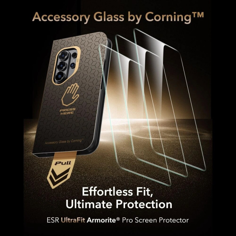 ESR UltraFit Armorite Pro rūdītais stikls Samsung Galaxy S26 Ultra, caurspīdīgs