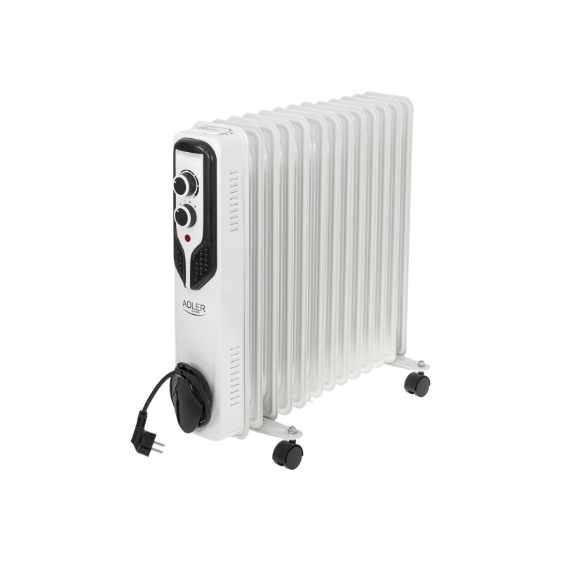 Adler AD 7818 eļļas radiators, 2500 W, 3 jaudas līmeņi, 13 ribas, balts