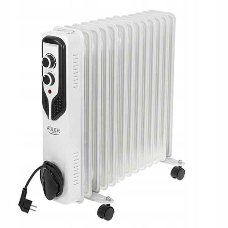 Adler AD 7818 eļļas radiators, 2500 W, 3 jaudas līmeņi, 13 ribas, balts
