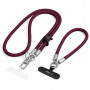 Tech-Protect C10S Rope kroskorpusa un plaukstas telefona auklas komplekts, Burgundy/Titanium
