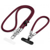 Tech-Protect C10S Rope kroskorpusa un plaukstas telefona auklas komplekts, Burgundy/Titanium