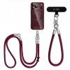 Tech-Protect C10S Rope kroskorpusa un plaukstas telefona auklas komplekts, Burgundy/Titanium