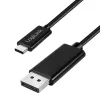 LogiLink CUA0120 USB 3.2 Gen2 Type-C kabelis, C/M uz DP/M, divvirzienu, 8K/60 Hz, metāls, melns, 1,8 m