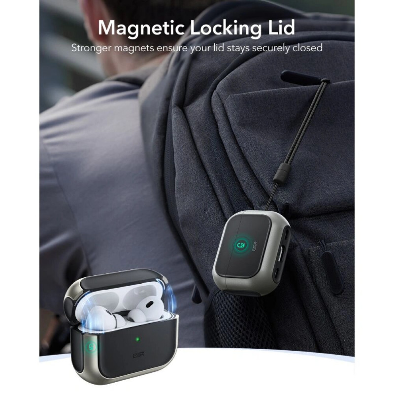 ESR Orbit HaloLock MagSafe vāciņš Apple AirPods Pro 3, titāna