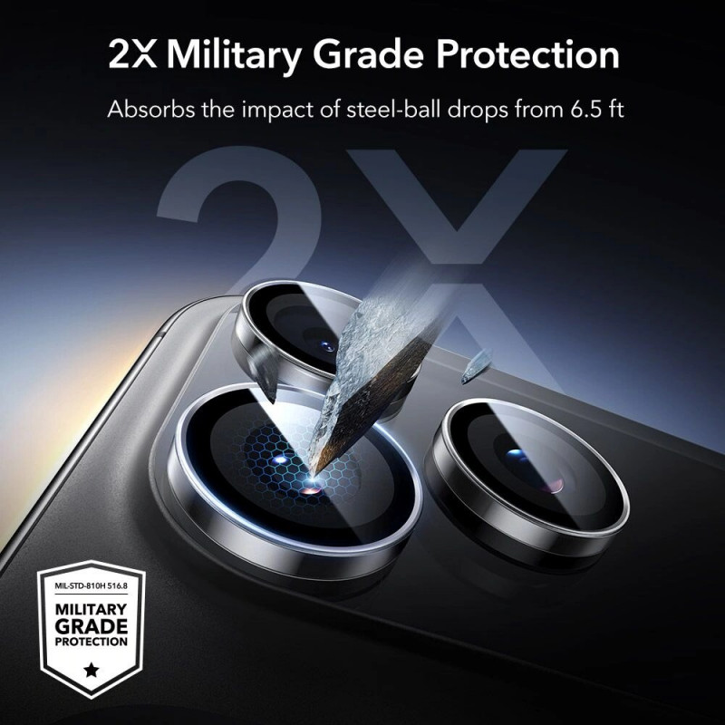 ESR Armorite kameras aizsargs Apple iPhone 14 Pro / 14 Pro Max / 15 Pro / 15 Pro Max / 16 Pro / 16 Pro Max / 17 Pro / 17 Pro Max, caurspīdīgs (ESR932)