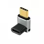 LogiLink AU0063 USB 4 Type-C adapteris 90° U/D, C/M uz C/F, 40 Gbps, 240W, 8K/60 Hz, metāls, sudraba