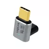 LogiLink AU0063 USB 4 Type-C adapteris 90° U/D, C/M uz C/F, 40 Gbps, 240W, 8K/60 Hz, metāls, sudraba
