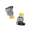 LogiLink AU0063 USB 4 Type-C adapteris 90° U/D, C/M uz C/F, 40 Gbps, 240W, 8K/60 Hz, metāls, sudraba