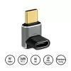 LogiLink AU0063 USB 4 Type-C adapteris 90° U/D, C/M uz C/F, 40 Gbps, 240W, 8K/60 Hz, metāls, sudraba