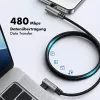 LogiLink CU0461 USB 2.0 Type-C kabelis, C/M 90° uz C/M 90°, 480 Mbps, 100W, metāls, sudraba/melns, 1 m