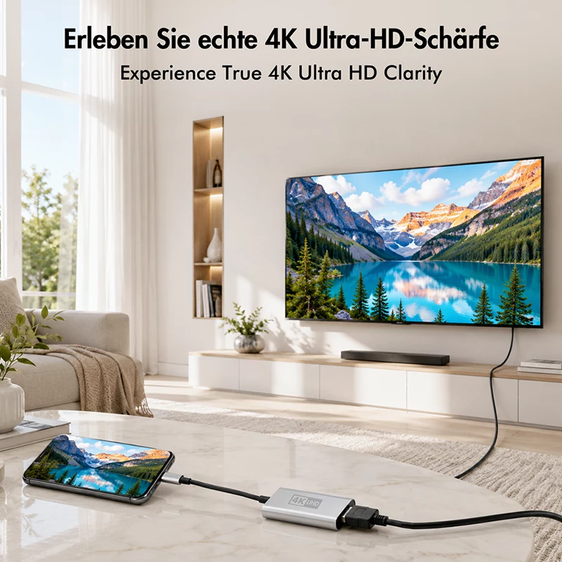 LogiLink CUA0115 USB 3.2 Gen1 Type-C adapteris, C/M uz HDMI-A/F, 4K/60 Hz, metāls, melns/sudrabs, 0,15 m