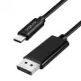 Logilink CUA0131 USB 3.2 Gen2 Type-C kabelis, C/M uz DP/M, 8K/60 Hz, neilons, metāls, melns, 2 m