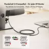 Logilink CUA0131 USB 3.2 Gen2 Type-C kabelis, C/M uz DP/M, 8K/60 Hz, neilons, metāls, melns, 2 m