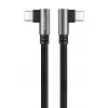 LogiLink CU0463 USB 2.0 Type-C kabelis, C/M 90° uz C/M 90°, 480 Mbps, 100W, metāls, sudraba/melns, 3 m