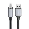 Logilink CU0107 USB 2.0 kabelis, USB-A/M uz USB-B/M, 480 Mbps, neilons, metāls, melns/sudrabs, 2 m