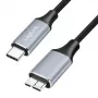 Logilink CU0198 USB 3.2 Gen1 Type-C kabelis, C/M uz Micro-USB/M, 5 Gbps, neilons, metāls, melns/sudrabs, 1 m
