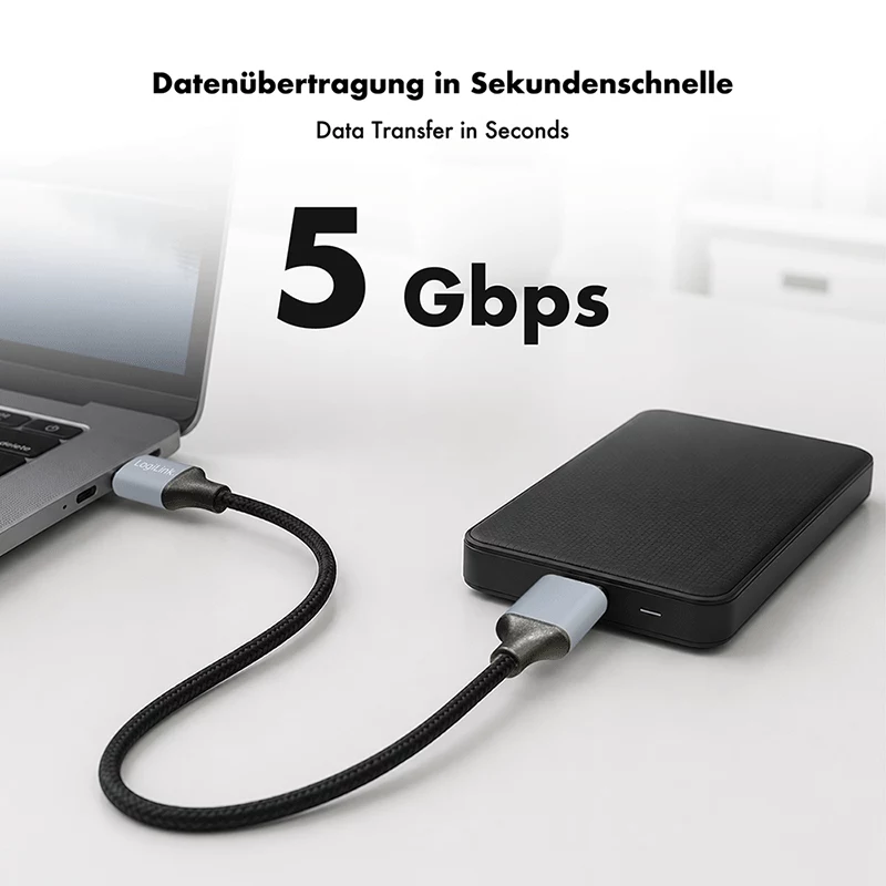 Logilink CU0291 USB 3.0 kabelis, A/M uz Micro-USB/M, 5 Gbps, neilons, metāls, melns/sudrabs, 2 m