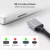 Logilink CU0291 USB 3.0 kabelis, A/M uz Micro-USB/M, 5 Gbps, neilons, metāls, melns/sudrabs, 2 m