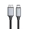 Logilink CU0199 USB 3.2 Gen1 Type-C kabelis, C/M uz Micro-USB/M, 5 Gbps, neilons, metāls, melns/sudrabs, 2 m