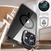 ESR Classic Hybrid Kickstand HaloLock MagSafe vāciņš ar rūdītu stiklu Apple iPhone 16 Plus, caurspīdīgs/melns
