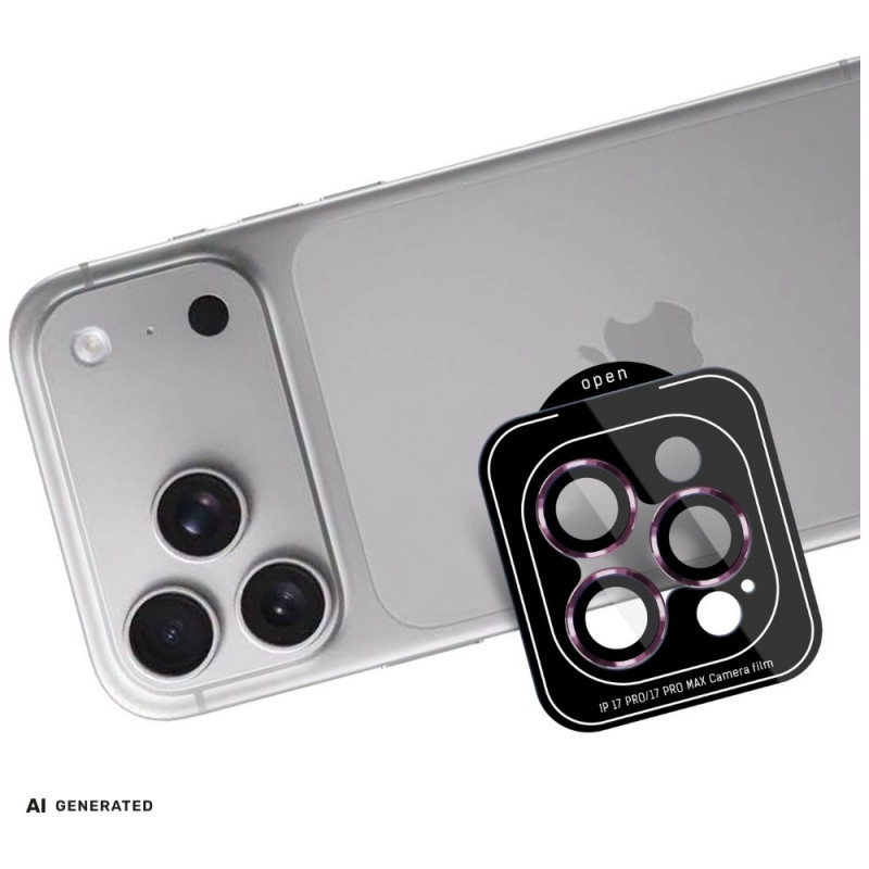 3MK Lens Protection Pro Apple iPhone 18 Pro / 18 Pro Max kameras objektīva aizsargs, rūdīts stikls, Burgundy