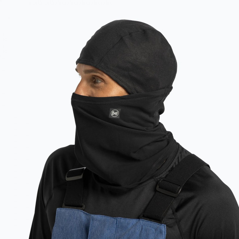 BUFF Tech Fleece Hinged Balaclava vienkrāsains melns