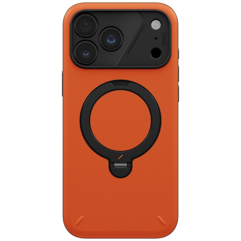UNIQ Elix apvalks Apple iPhone 18 Pro Max / 17 Pro Max ar 360° rotējošu statīvu, oranžs