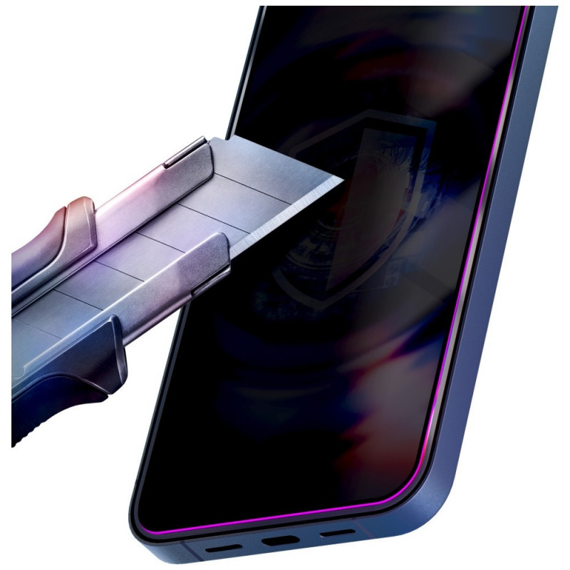 3MK HardGlass Max Privacy konfidencialitātes rūdītais stikls ar aplikatoru Samsung Galaxy S25 Edge, melns