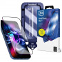 3MK HardGlass Max rūdītais stikls ar aplikatoru Apple iPhone 13 / 13 Pro / 14 / 16e / 17e, melns