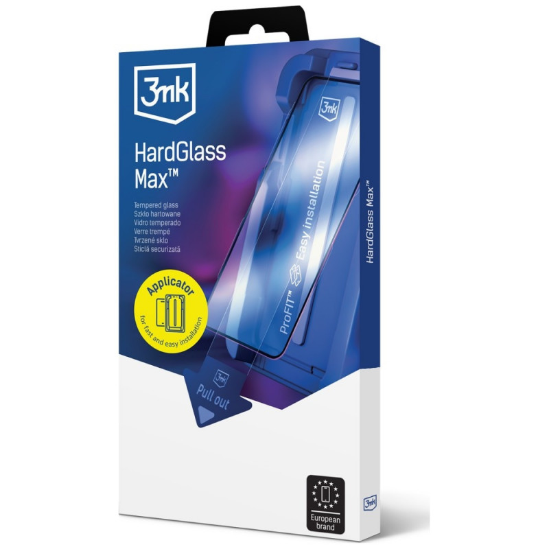3MK HardGlass Max rūdītais stikls ar aplikatoru Apple iPhone 16 Pro / 17, melns