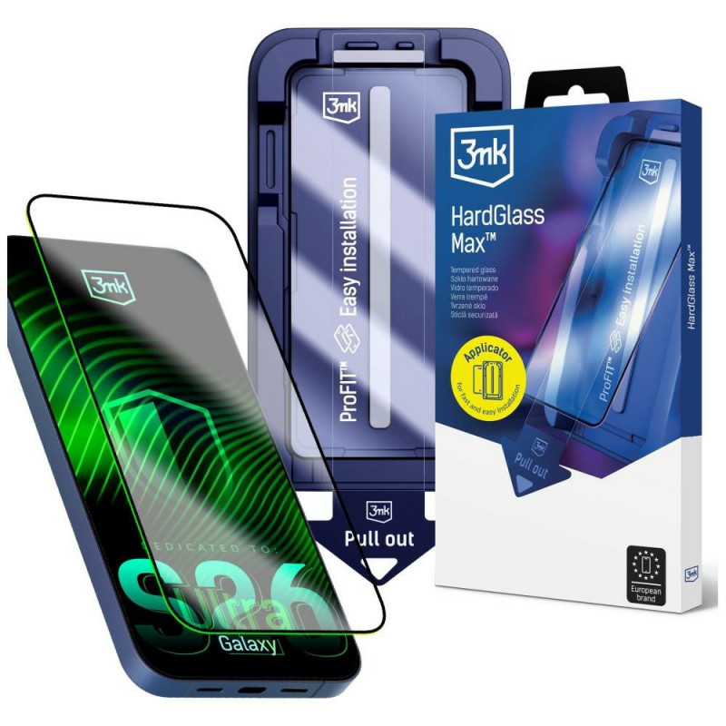 3MK HardGlass Max rūdītais stikls Samsung Galaxy S26 Ultra, caurspīdīgs