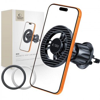 Tech-Protect N56 magnētiskais MagSafe ventilācijas auto turētājs, carbon black