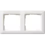 Gira rāmis 109227 horizontāls, 2 ligzdas ar etiķetes lauku, Standard 55, tīri balts, matēts