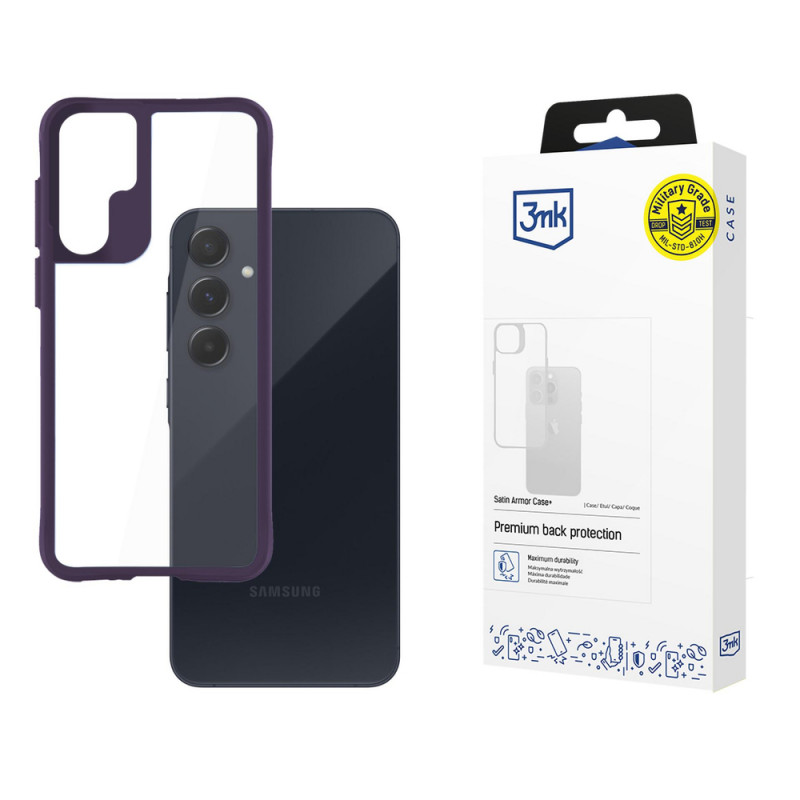 3MK Satin Armor Case+ viedtālruņa korpuss Samsung Galaxy A55 5G, purpura