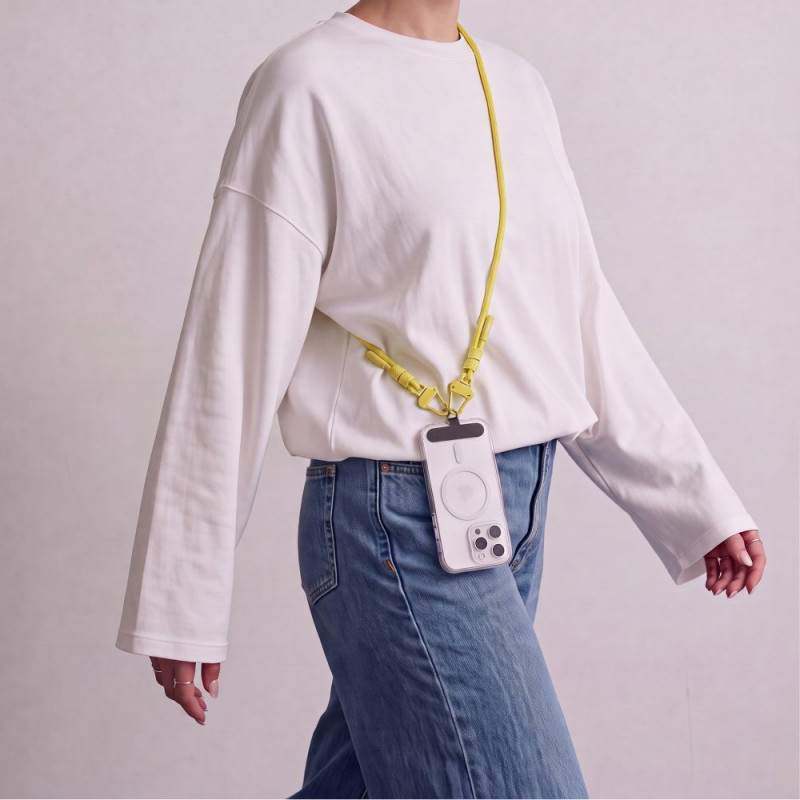 Tech-Protect C5SD Rope Crossbody tālruņa siksna, 80 cm, Kanārijdzeltena