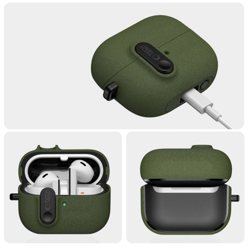 Tech-Protect Slim Hook vāciņš Samsung Galaxy Buds 3 / 3 FE / 3 Pro, olīvu zaļš