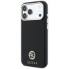 Guess GUE005537-0 Grained Round Strass Logo MagSafe vāciņš Apple iPhone 18 Pro Max / 17 Pro Max, melns