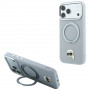 Apvalks Karl Lagerfeld with Ring Stand 360 Karl Head Pin MagSafe Apple iPhone 18 Pro Max / 17 Pro Max, pelēks (KF003236)